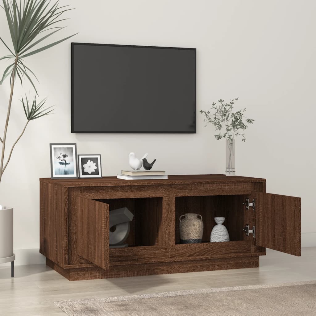 vidaXL Măsuță de cafea, stejar maro, 102x50x44 cm, lemn prelucrat vidaXL Măsuță de cafea, stejar maro, 102x50x44 cm, lemn prelucrat
