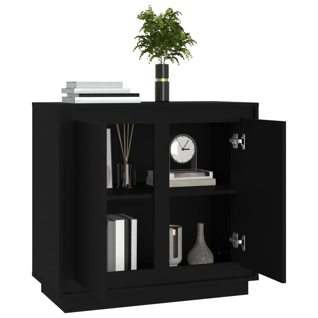 vidaXL Dulap, negru, 80x34x75 cm, lemn prelucrat vidaXL Dulap, negru, 80x34x75 cm, lemn prelucrat