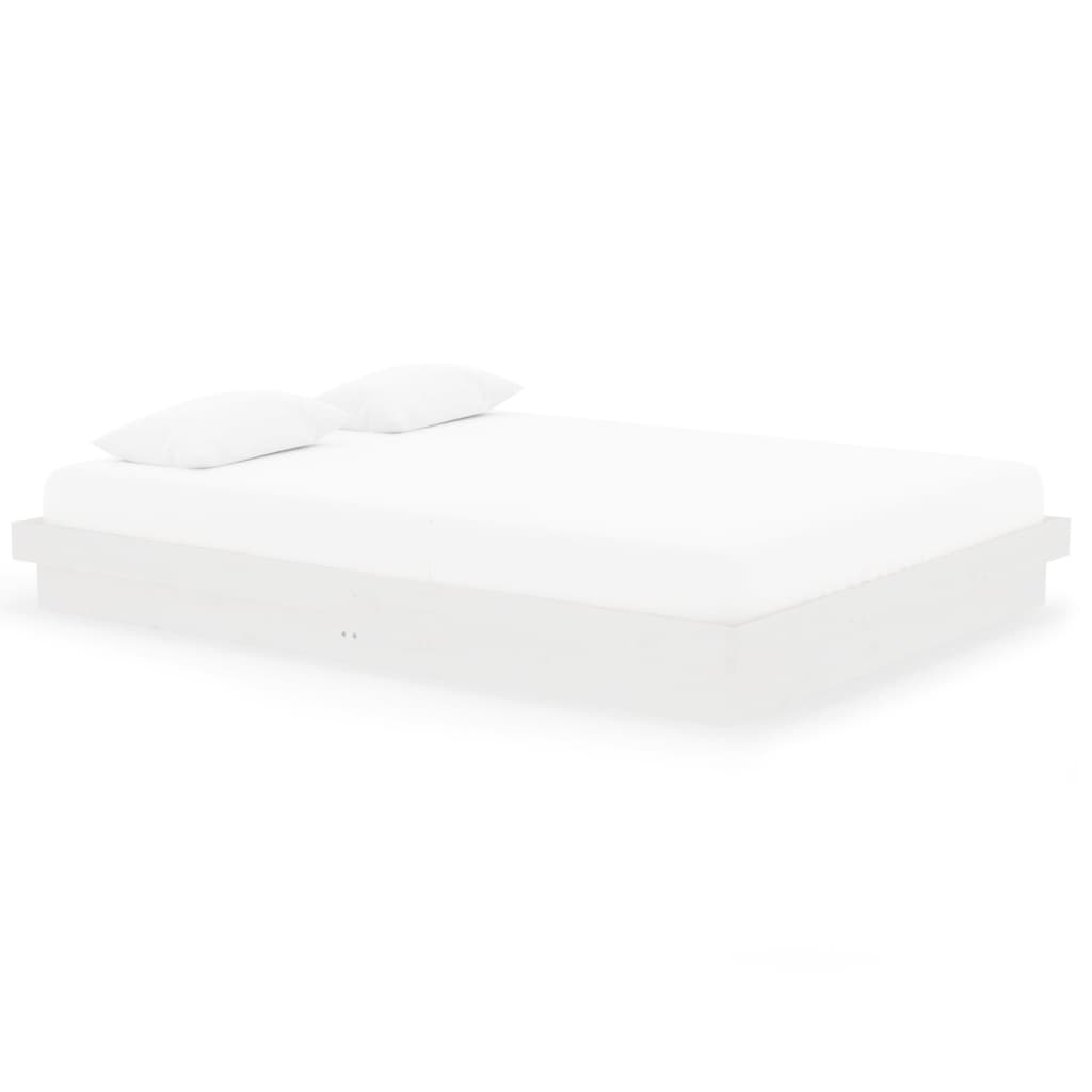 vidaXL Cadru de pat King Size, alb, 150x200 cm, lemn masiv vidaXL Cadru de pat King Size, alb, 150x200 cm, lemn masiv