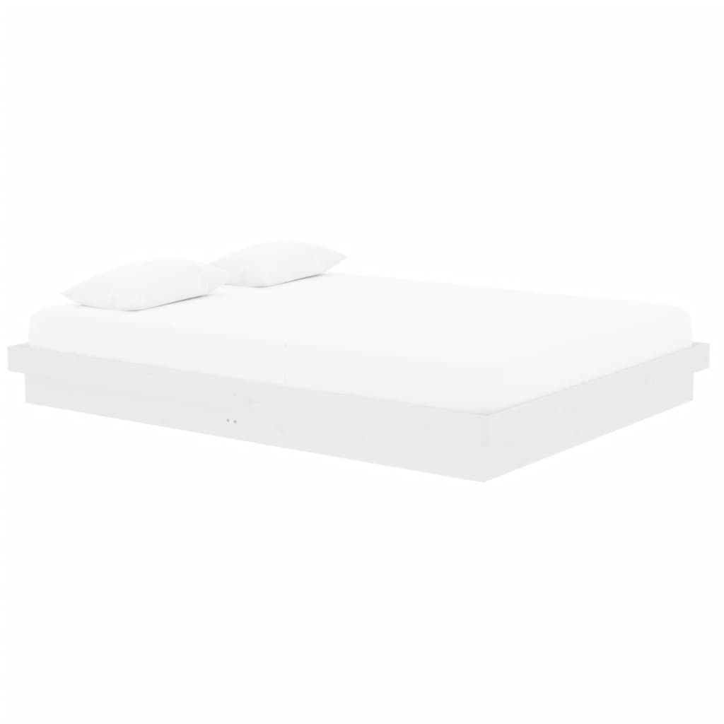 vidaXL Cadru de pat King Size, alb, 150x200 cm, lemn masiv vidaXL Cadru de pat King Size, alb, 150x200 cm, lemn masiv