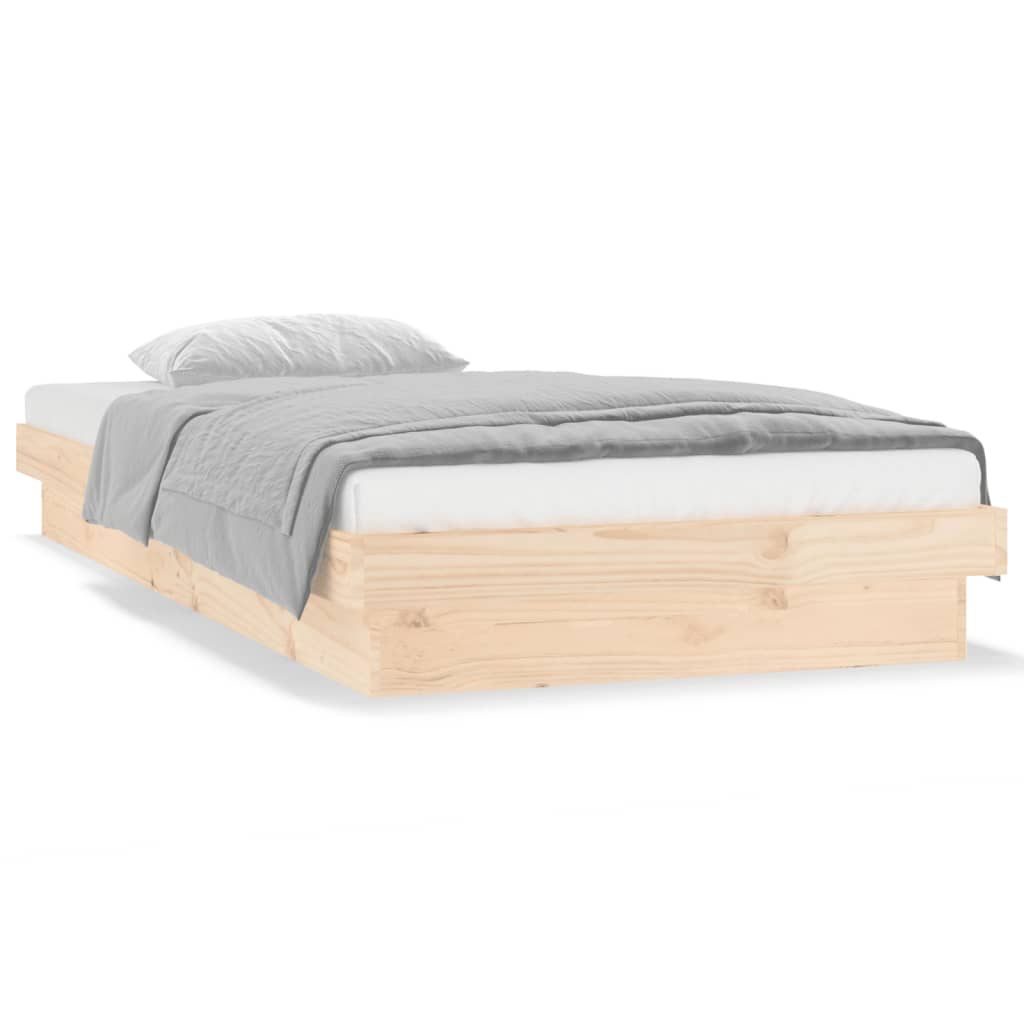 vidaXL Cadru de pat cu LED, 90x200 cm, lemn masiv vidaXL Cadru de pat cu LED, 90x200 cm, lemn masiv