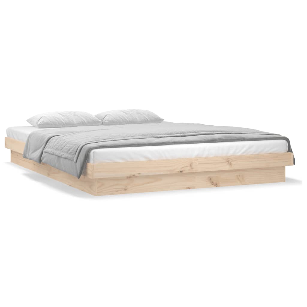vidaXL Cadru de pat cu LED, 200x200 cm, lemn masiv