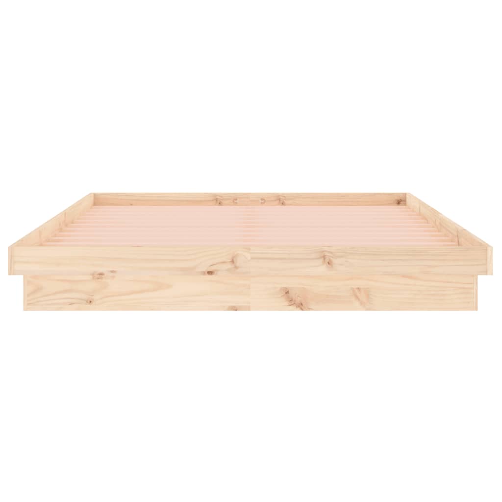 vidaXL Cadru de pat cu LED, 200x200 cm, lemn masiv