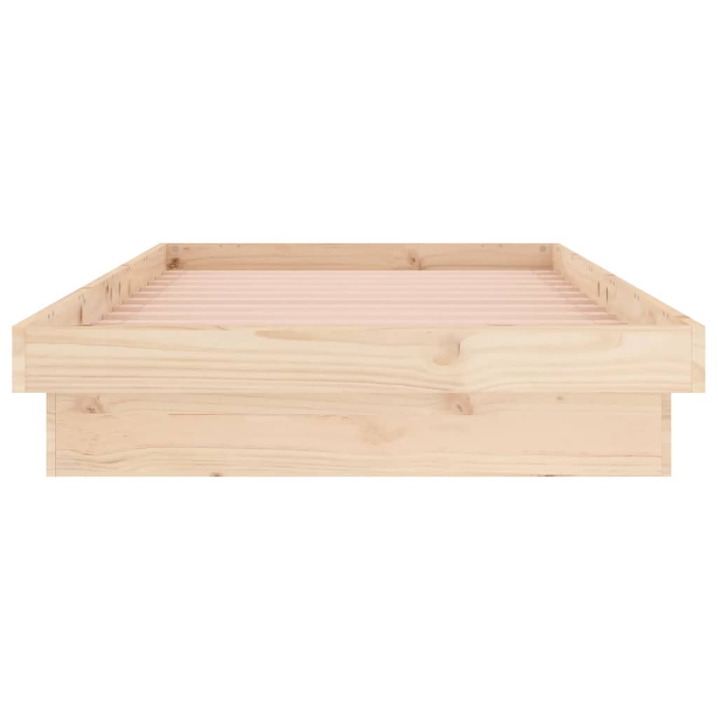 vidaXL Cadru de pat cu LED, Single, 90x190 cm, lemn masiv vidaXL Cadru de pat cu LED, Single, 90x190 cm, lemn masiv