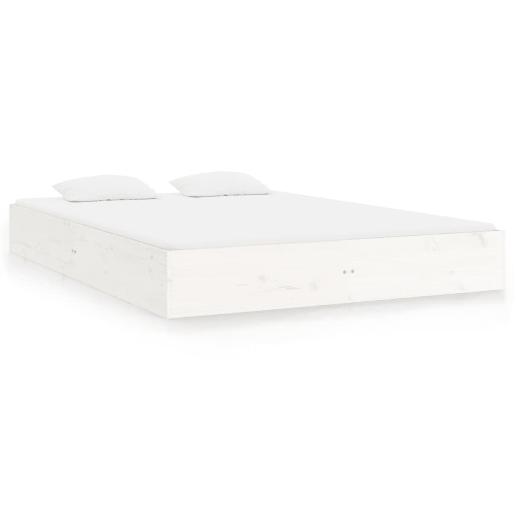 vidaXL Cadru de pat King Size, alb, 150x200 cm, lemn masiv vidaXL Cadru de pat King Size, alb, 150x200 cm, lemn masiv