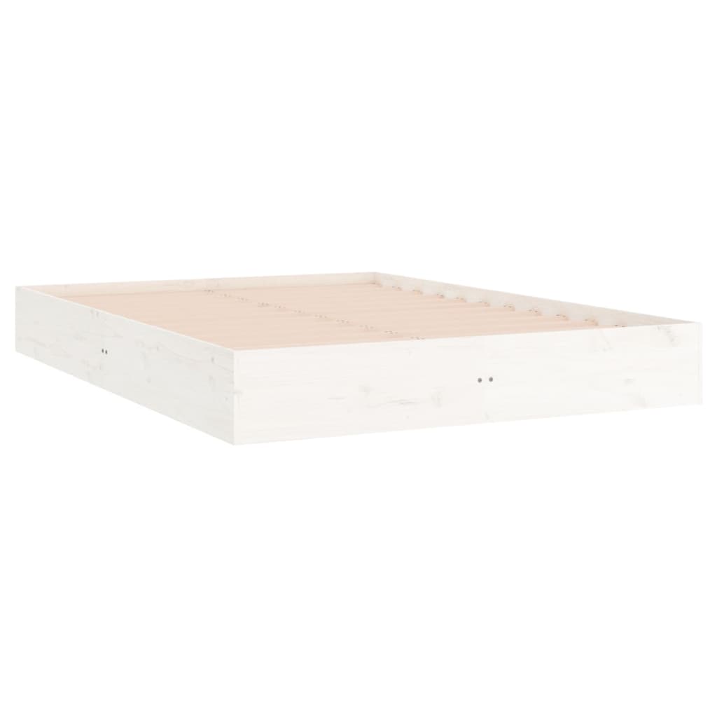 vidaXL Cadru de pat King Size, alb, 150x200 cm, lemn masiv vidaXL Cadru de pat King Size, alb, 150x200 cm, lemn masiv