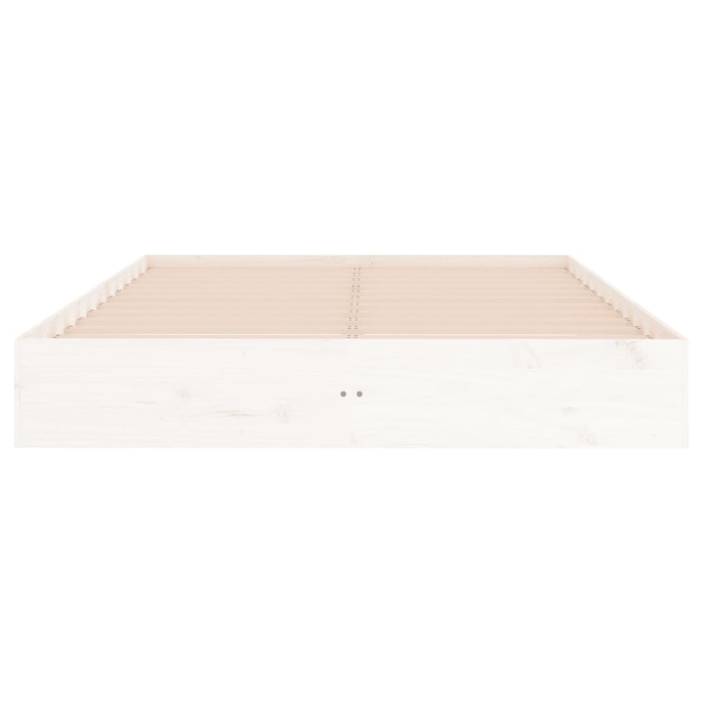 vidaXL Cadru de pat King Size, alb, 150x200 cm, lemn masiv vidaXL Cadru de pat King Size, alb, 150x200 cm, lemn masiv