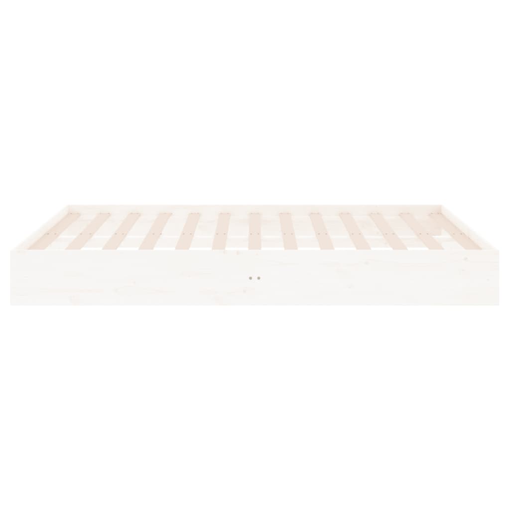 vidaXL Cadru de pat King Size, alb, 150x200 cm, lemn masiv vidaXL Cadru de pat King Size, alb, 150x200 cm, lemn masiv