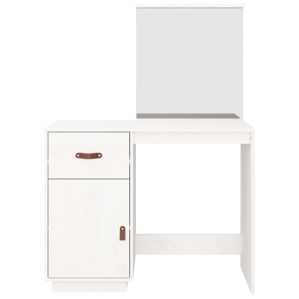 vidaXL Masă de toaletă, alb, 95x50x134 cm, lemn masiv de pin