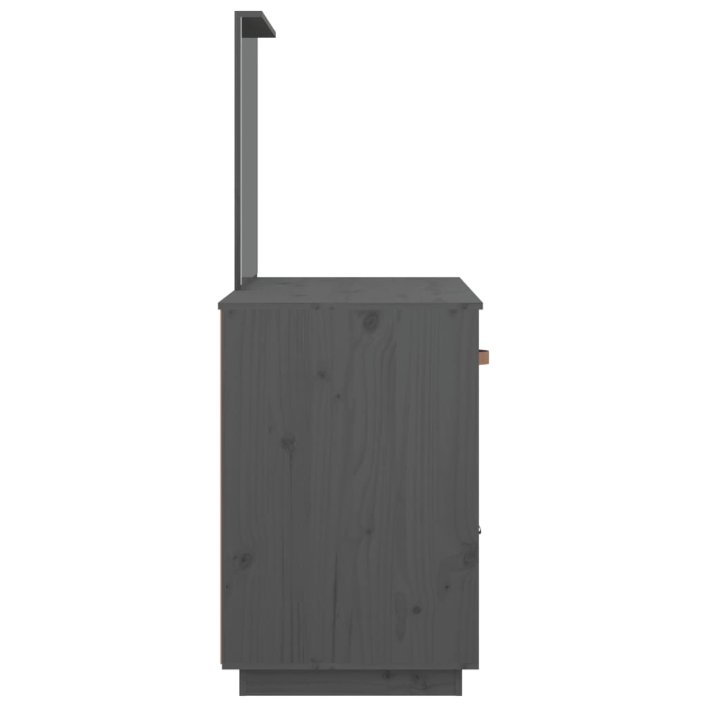 vidaXL Măsuță de toaletă, gri, 95x50x134 cm, lemn masiv de pin