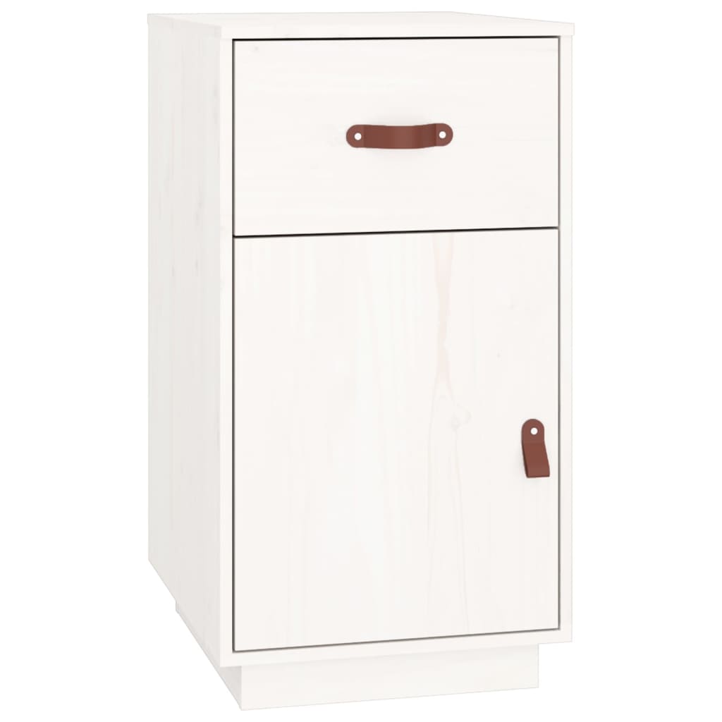 vidaXL Dulap de birou, alb, 40x50x75 cm, lemn masiv de pin