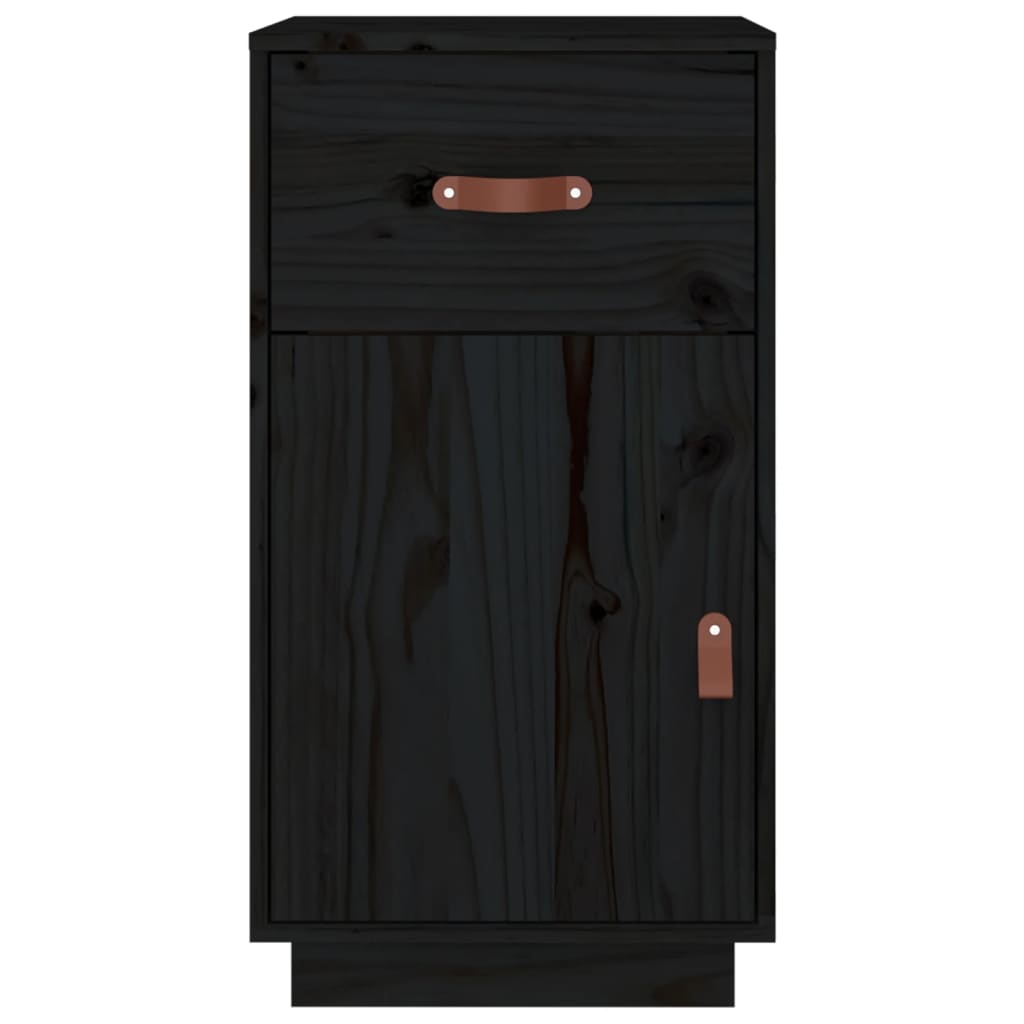 vidaXL Dulap de birou, negru, 40x50x75 cm, lemn masiv de pin