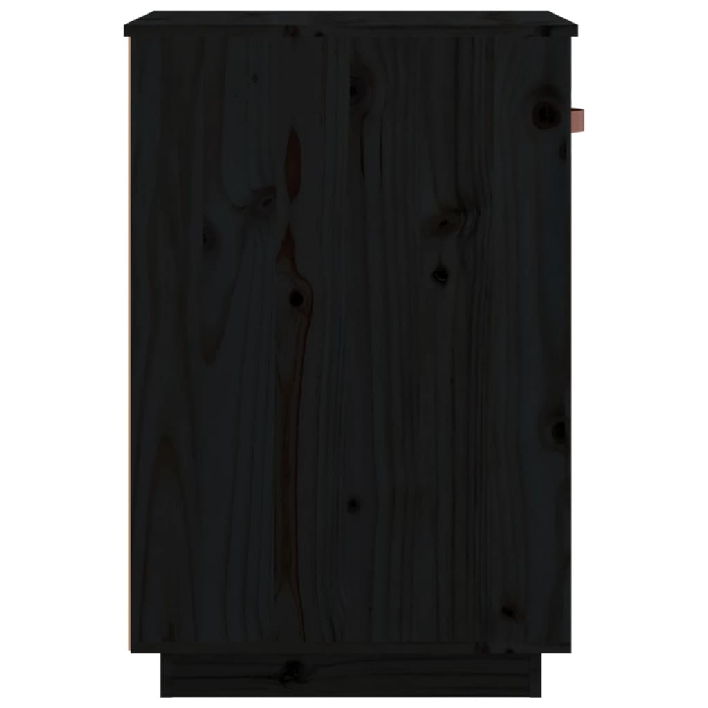 vidaXL Dulap de birou, negru, 40x50x75 cm, lemn masiv de pin
