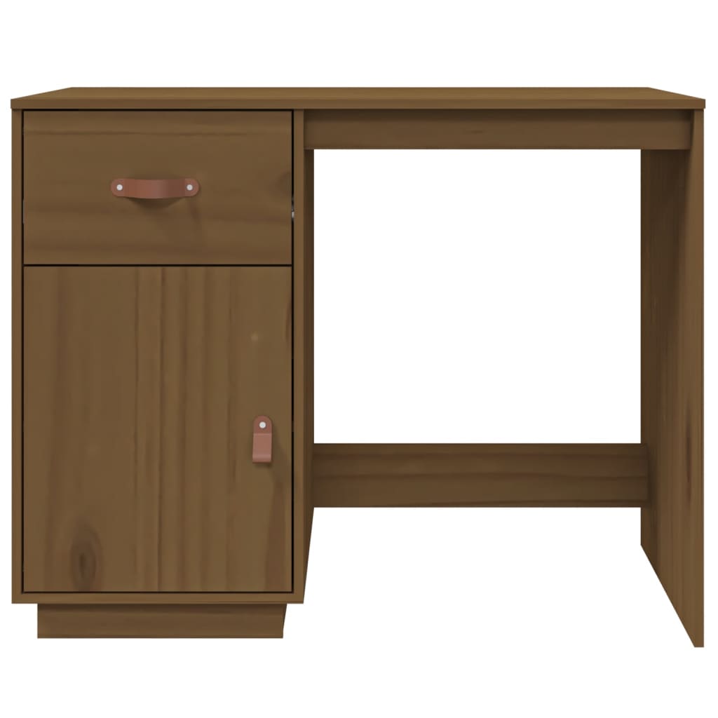 vidaXL Birou, maro miere, 95x50x75 cm, lemn masiv de pin