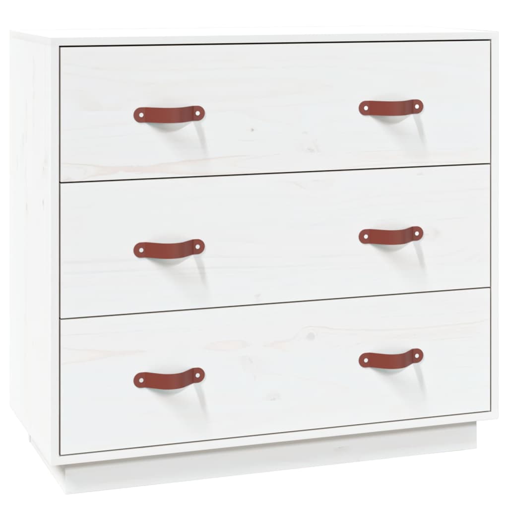 vidaXL Dulap, alb, 80x40x75 cm, lemn masiv de pin