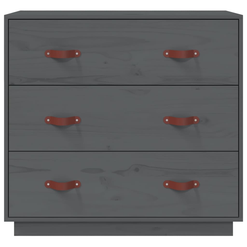 vidaXL Dulap, gri, 80x40x75 cm, lemn masiv de pin vidaXL Dulap, gri, 80x40x75 cm, lemn masiv de pin