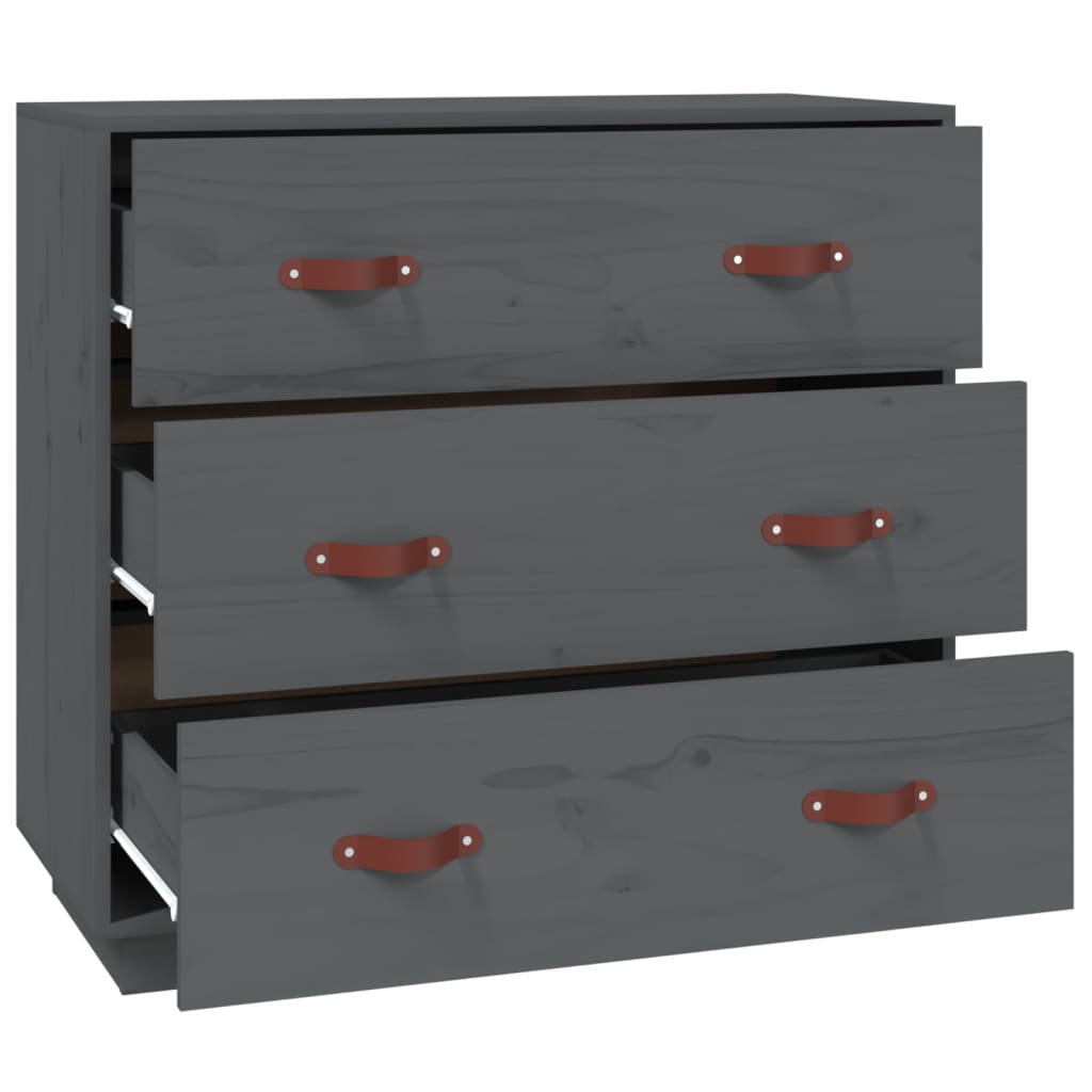 vidaXL Dulap, gri, 80x40x75 cm, lemn masiv de pin vidaXL Dulap, gri, 80x40x75 cm, lemn masiv de pin
