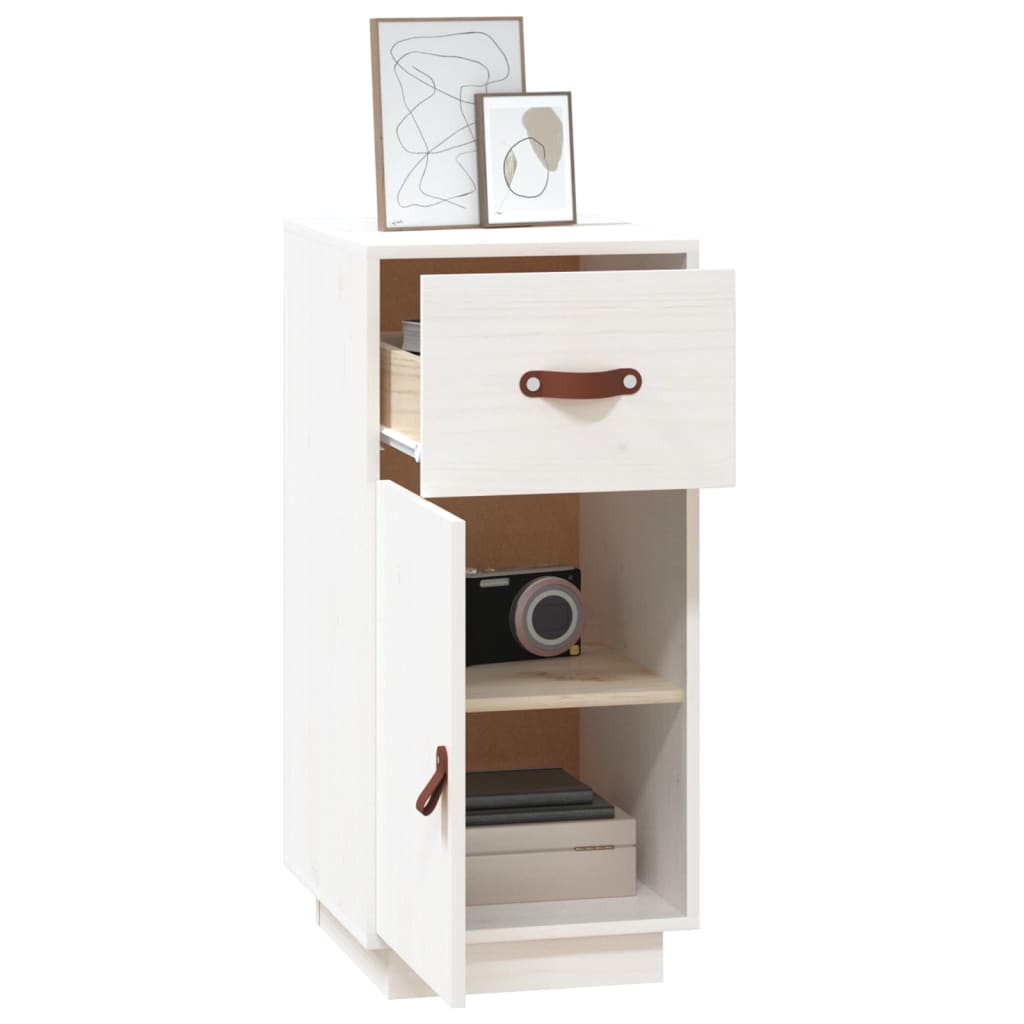 vidaXL Servantă, alb, 34x40x75 cm, lemn masiv de pin vidaXL Servantă, alb, 34x40x75 cm, lemn masiv de pin