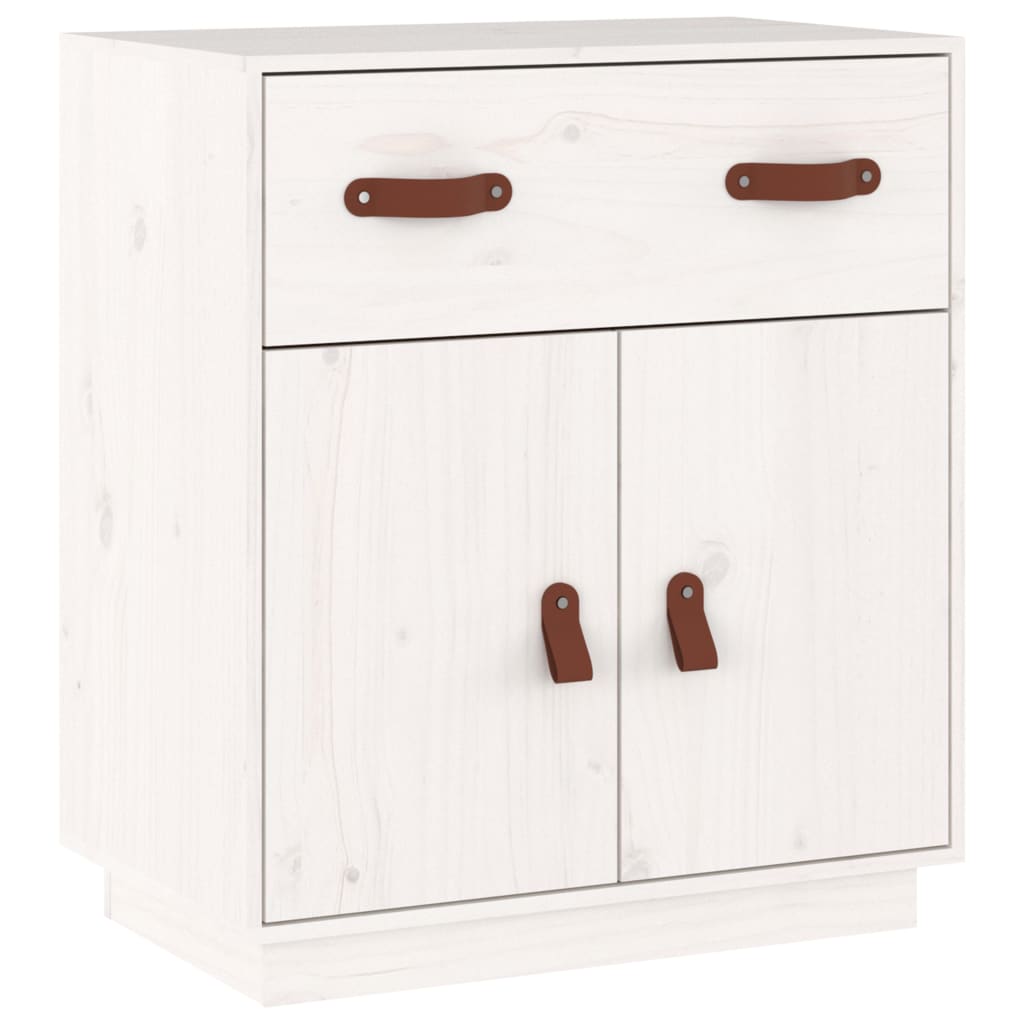 vidaXL Servantă, alb, 65,5x40x75 cm, lemn masiv de pin