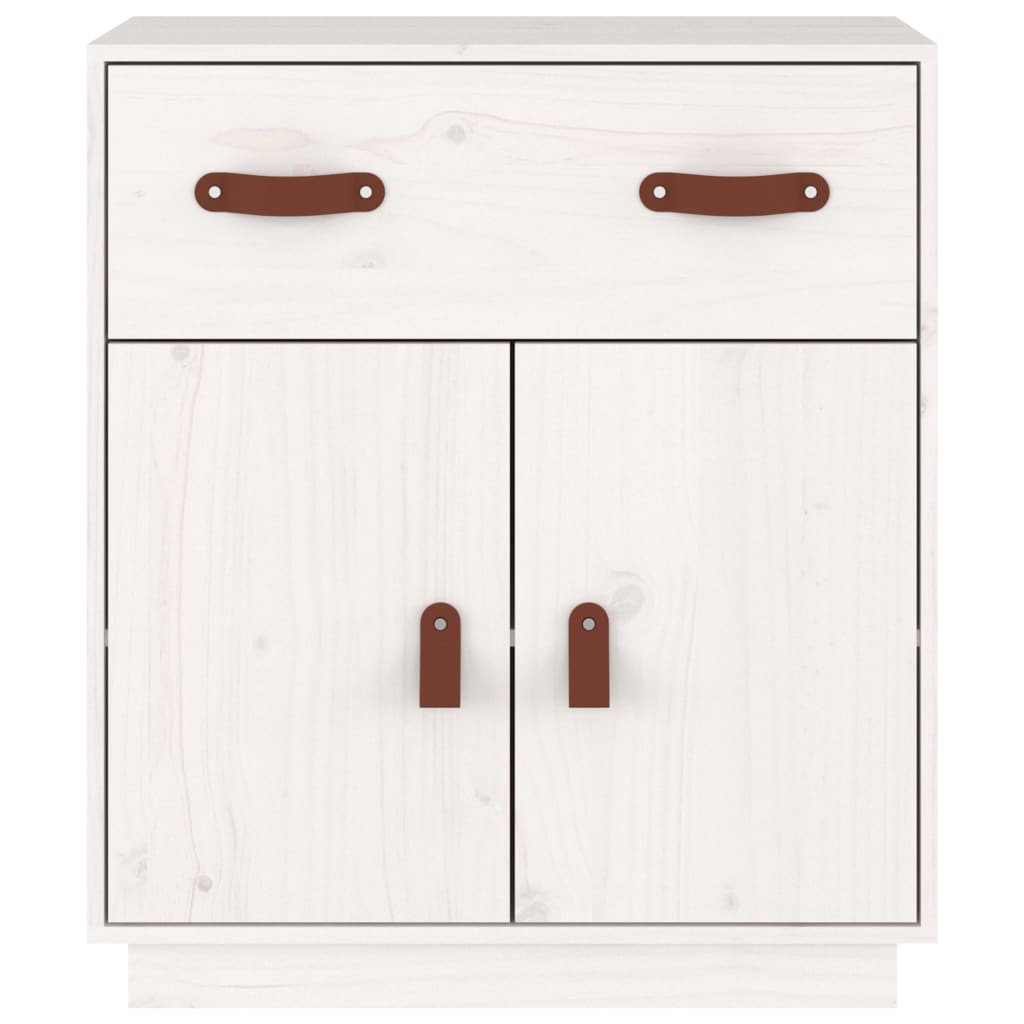 vidaXL Servantă, alb, 65,5x40x75 cm, lemn masiv de pin