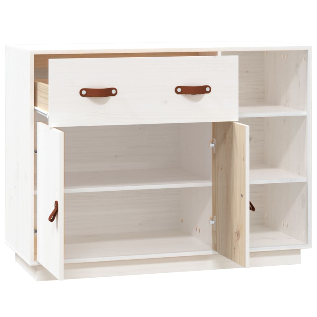 vidaXL Dulap, alb, 98,5x40x75 cm, lemn masiv de pin