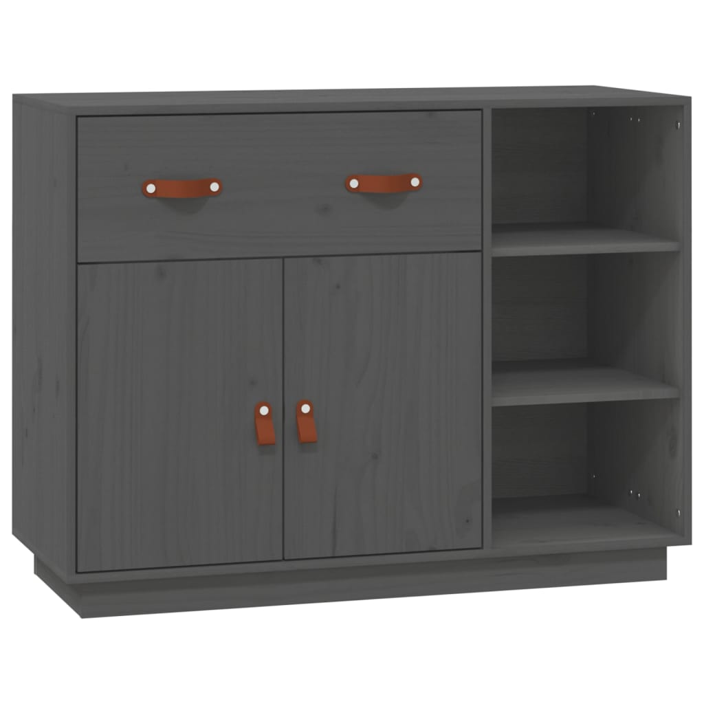 vidaXL Dulap, gri, 98,5x40x75 cm, lemn masiv de pin vidaXL Dulap, gri, 98,5x40x75 cm, lemn masiv de pin