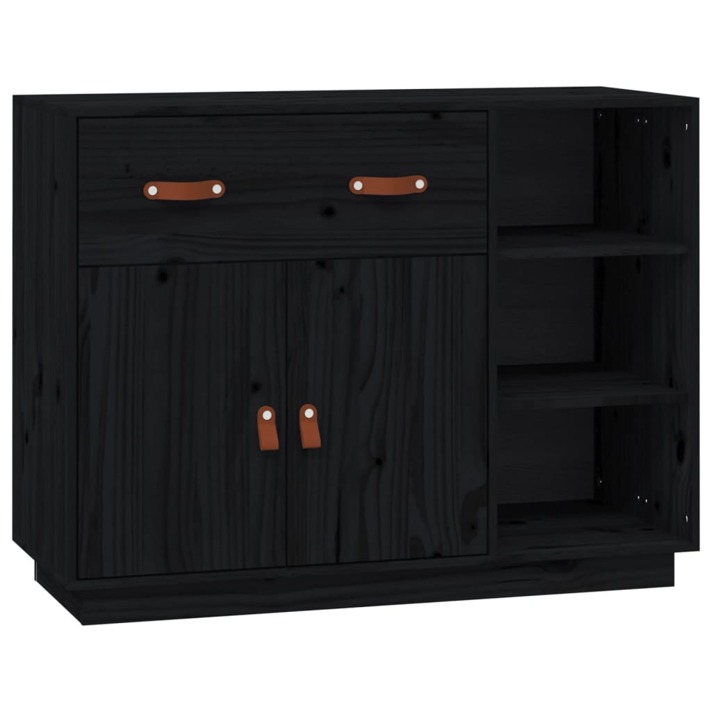 vidaXL Dulap, negru, 98,5x40x75 cm, lemn masiv de pin