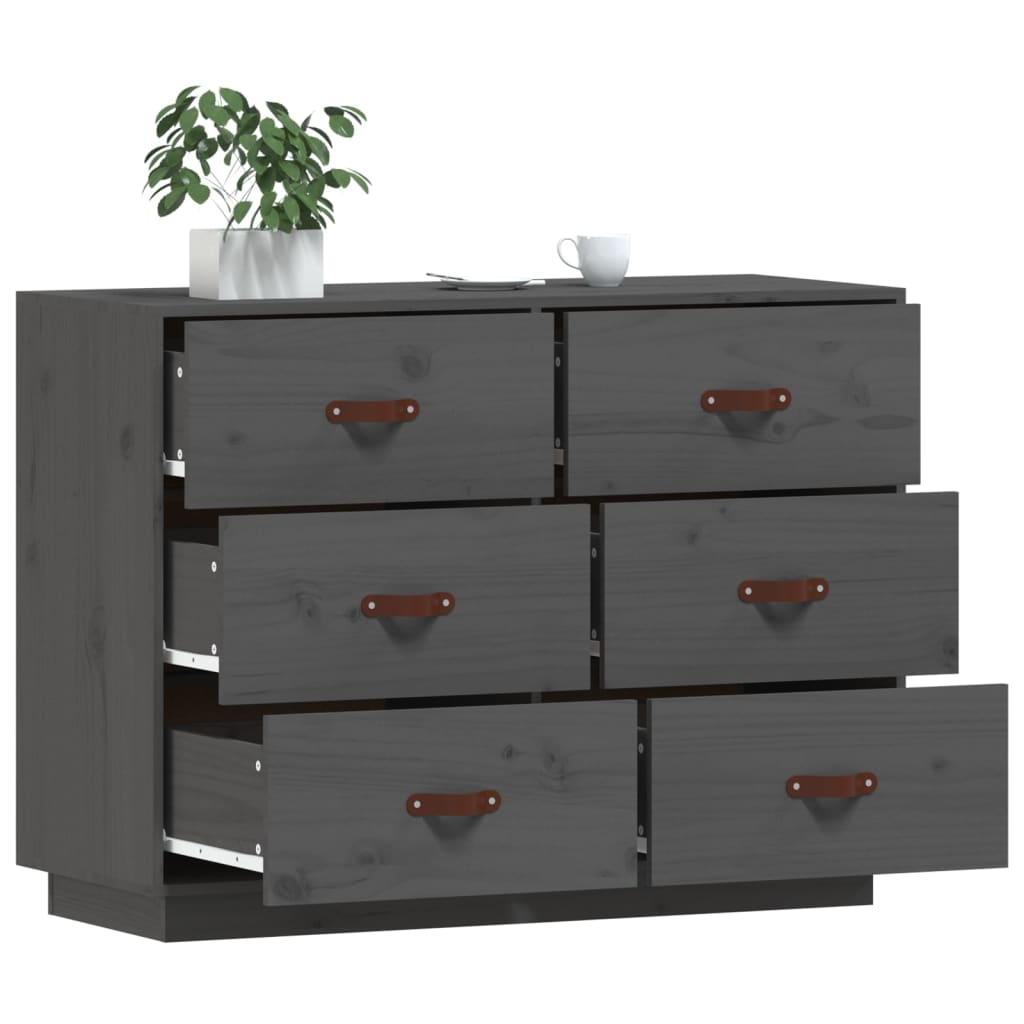 vidaXL Dulap, gri, 100x40x75 cm, lemn masiv de pin