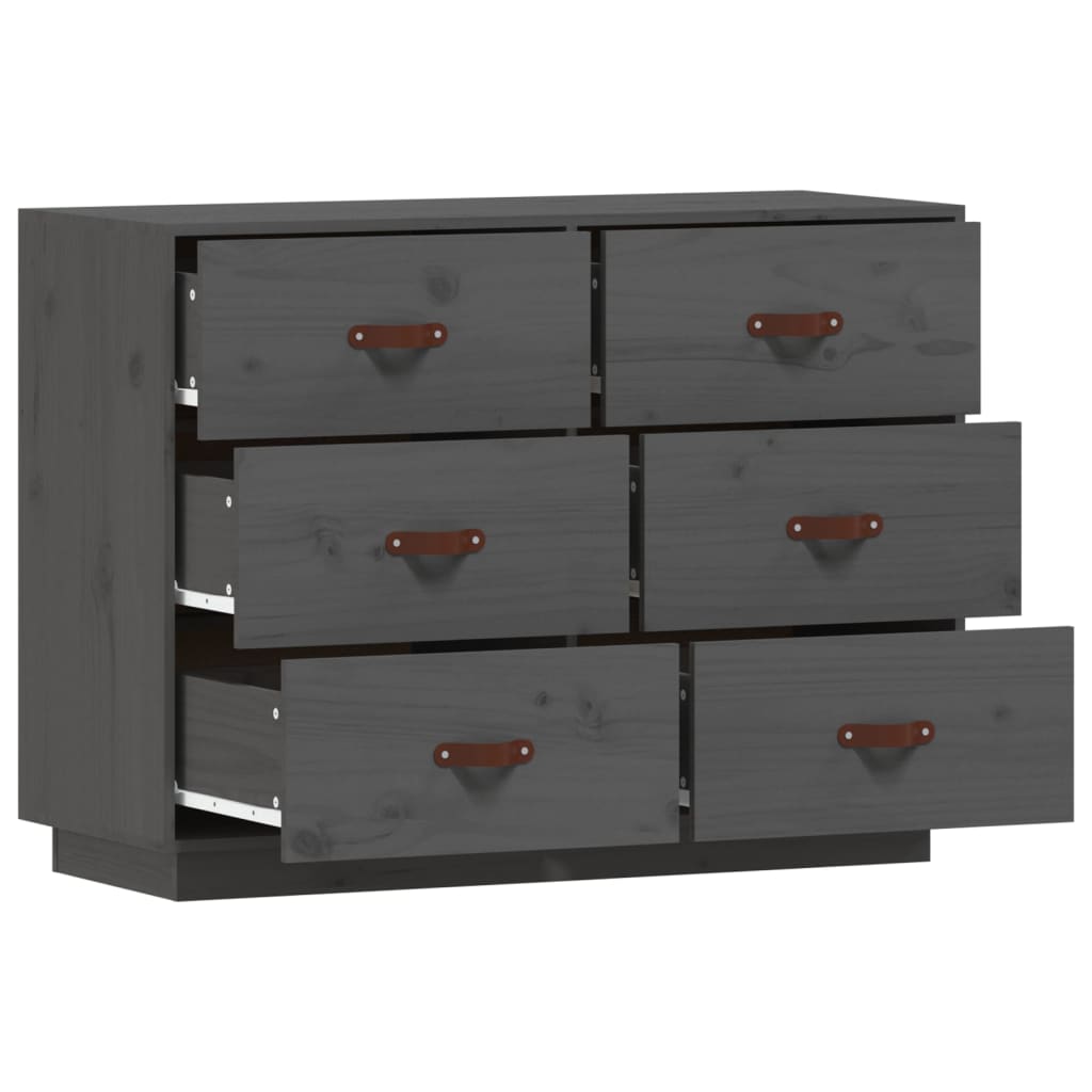 vidaXL Dulap, gri, 100x40x75 cm, lemn masiv de pin