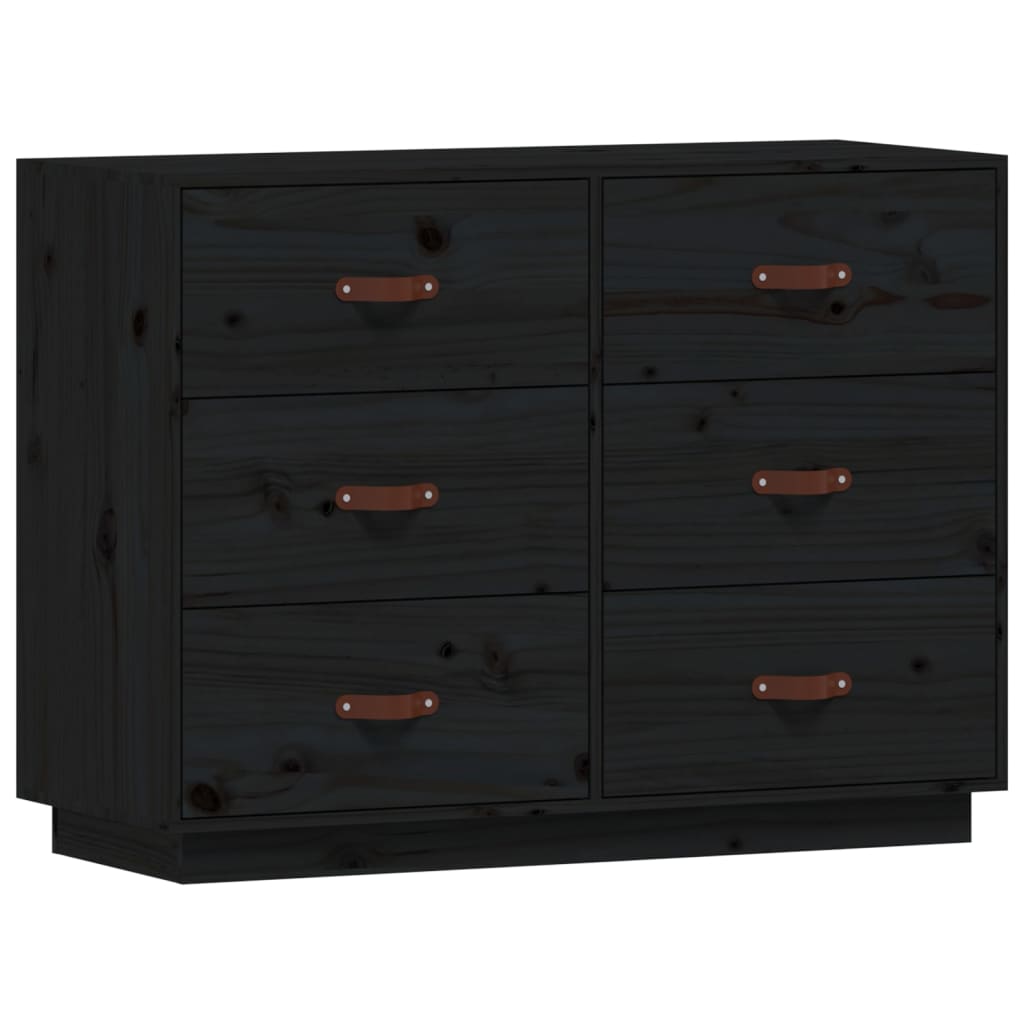 vidaXL Dulap, negru, 100x40x75 cm, lemn masiv de pin