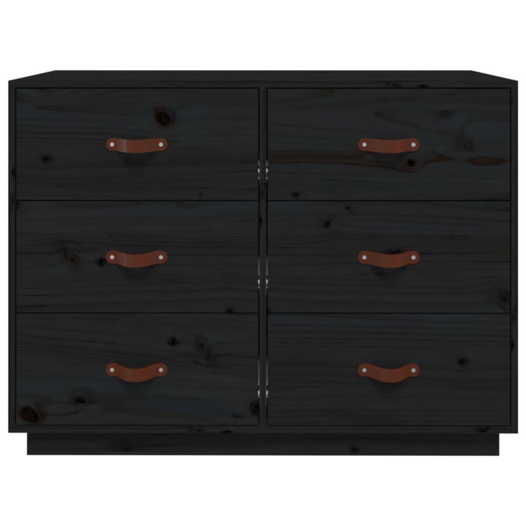 vidaXL Dulap, negru, 100x40x75 cm, lemn masiv de pin