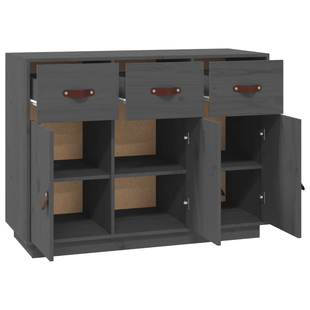 vidaXL Servantă, gri, 100x40x75 cm, lemn masiv de pin vidaXL Servantă, gri, 100x40x75 cm, lemn masiv de pin