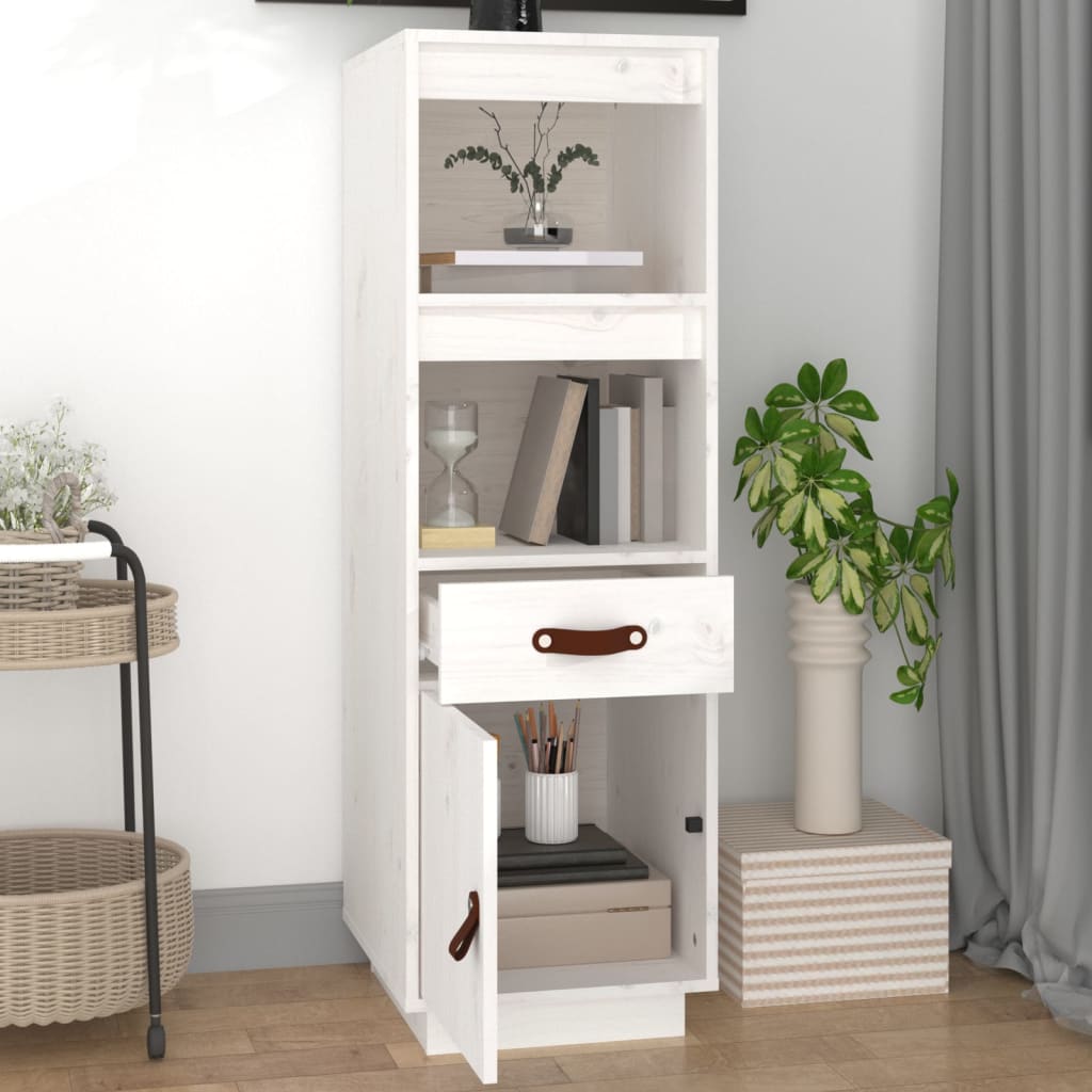 vidaXL Dulap înalt, alb, 34x40x108,5 cm, lemn masiv de pin vidaXL Dulap înalt, alb, 34x40x108,5 cm, lemn masiv de pin