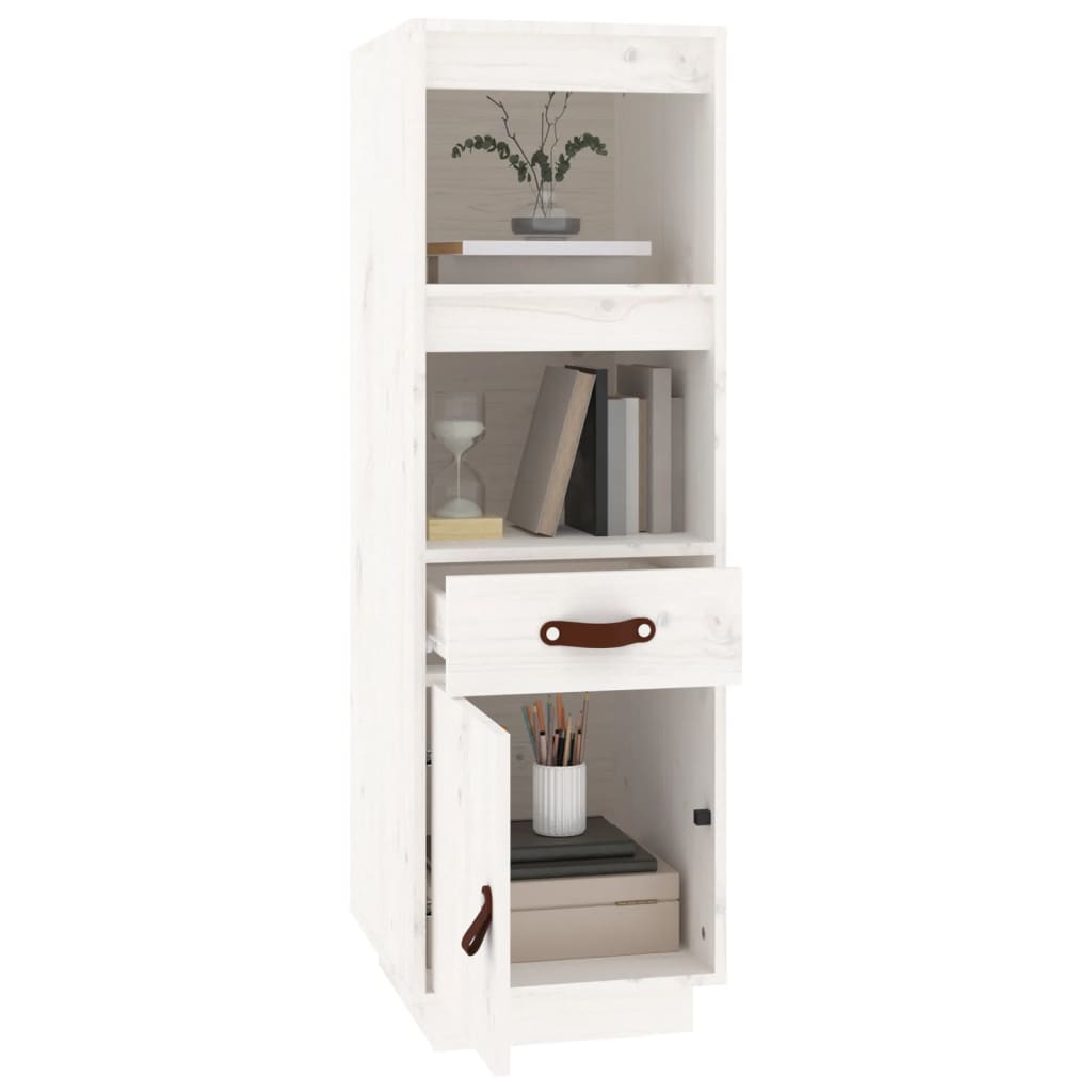 vidaXL Dulap înalt, alb, 34x40x108,5 cm, lemn masiv de pin vidaXL Dulap înalt, alb, 34x40x108,5 cm, lemn masiv de pin