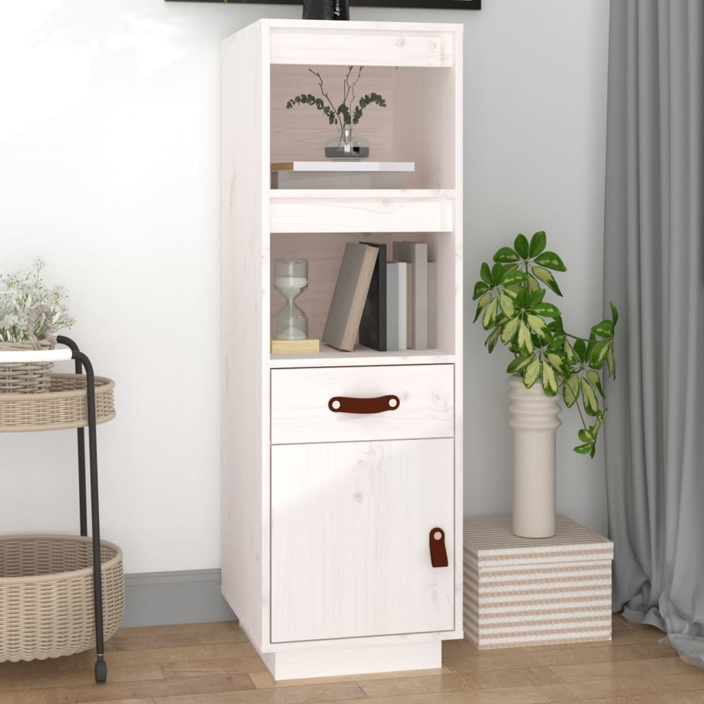 vidaXL Dulap înalt, alb, 34x40x108,5 cm, lemn masiv de pin vidaXL Dulap înalt, alb, 34x40x108,5 cm, lemn masiv de pin