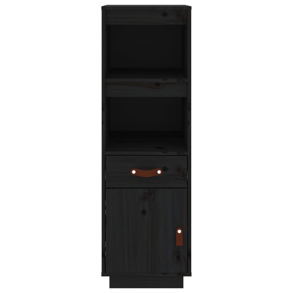 vidaXL Dulap înalt, negru, 34x40x108,5 cm, lemn masiv de pin