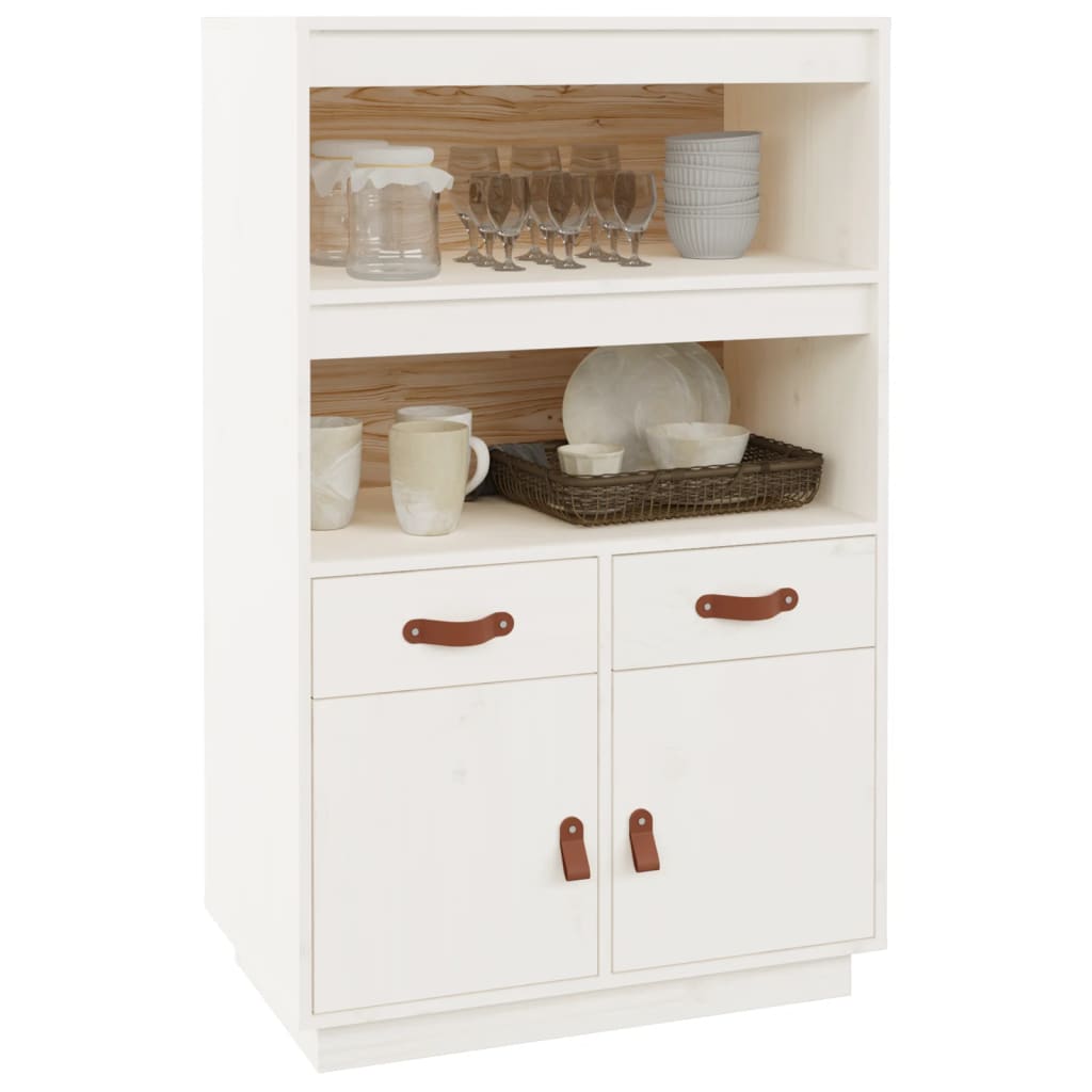 vidaXL Dulap înalt, alb, 67x40x108,5 cm, lemn masiv de pin
