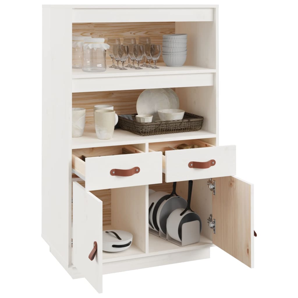 vidaXL Dulap înalt, alb, 67x40x108,5 cm, lemn masiv de pin