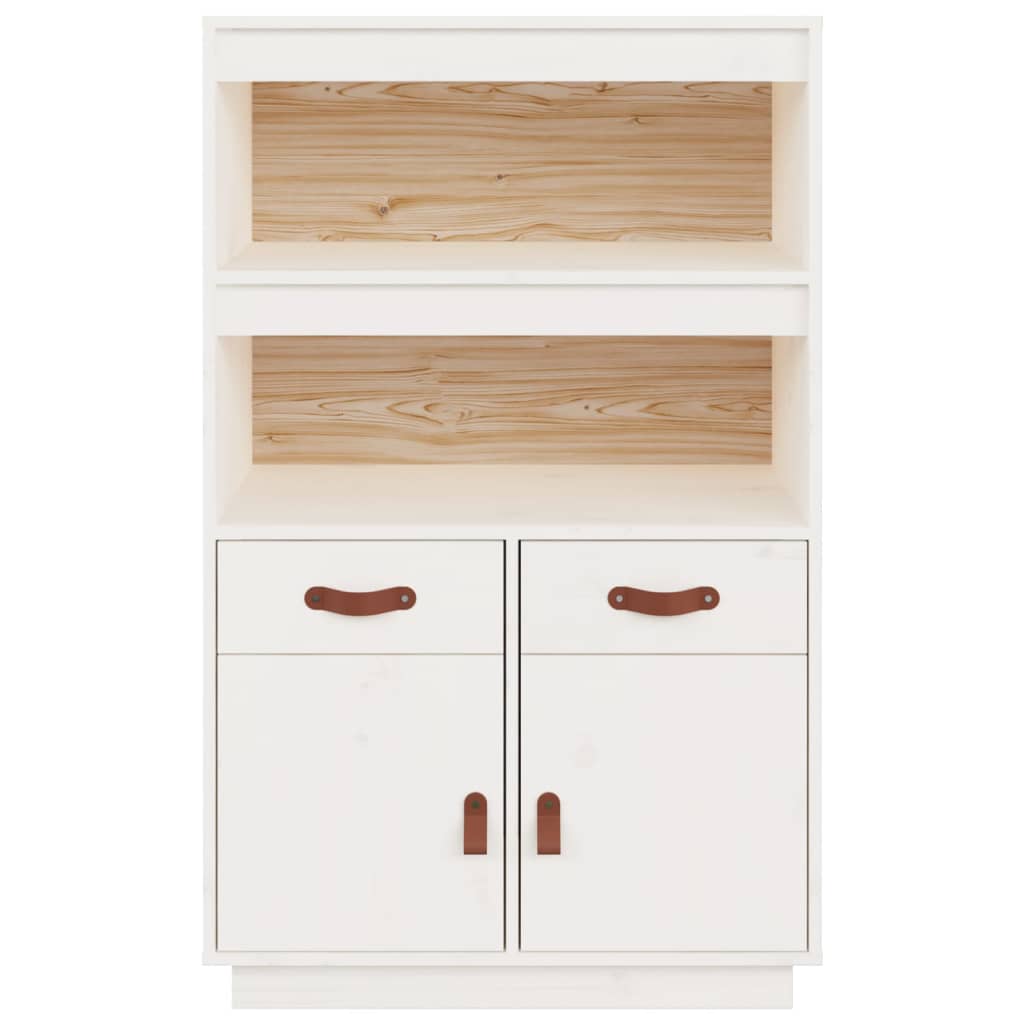 vidaXL Dulap înalt, alb, 67x40x108,5 cm, lemn masiv de pin