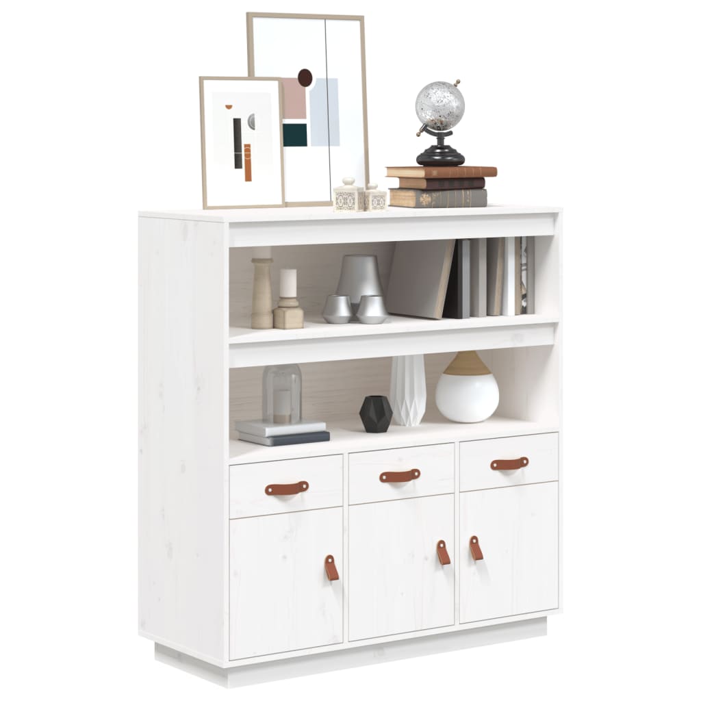 vidaXL Dulap înalt, alb, 100x40x108,5 cm, lemn masiv de pin vidaXL Dulap înalt, alb, 100x40x108,5 cm, lemn masiv de pin