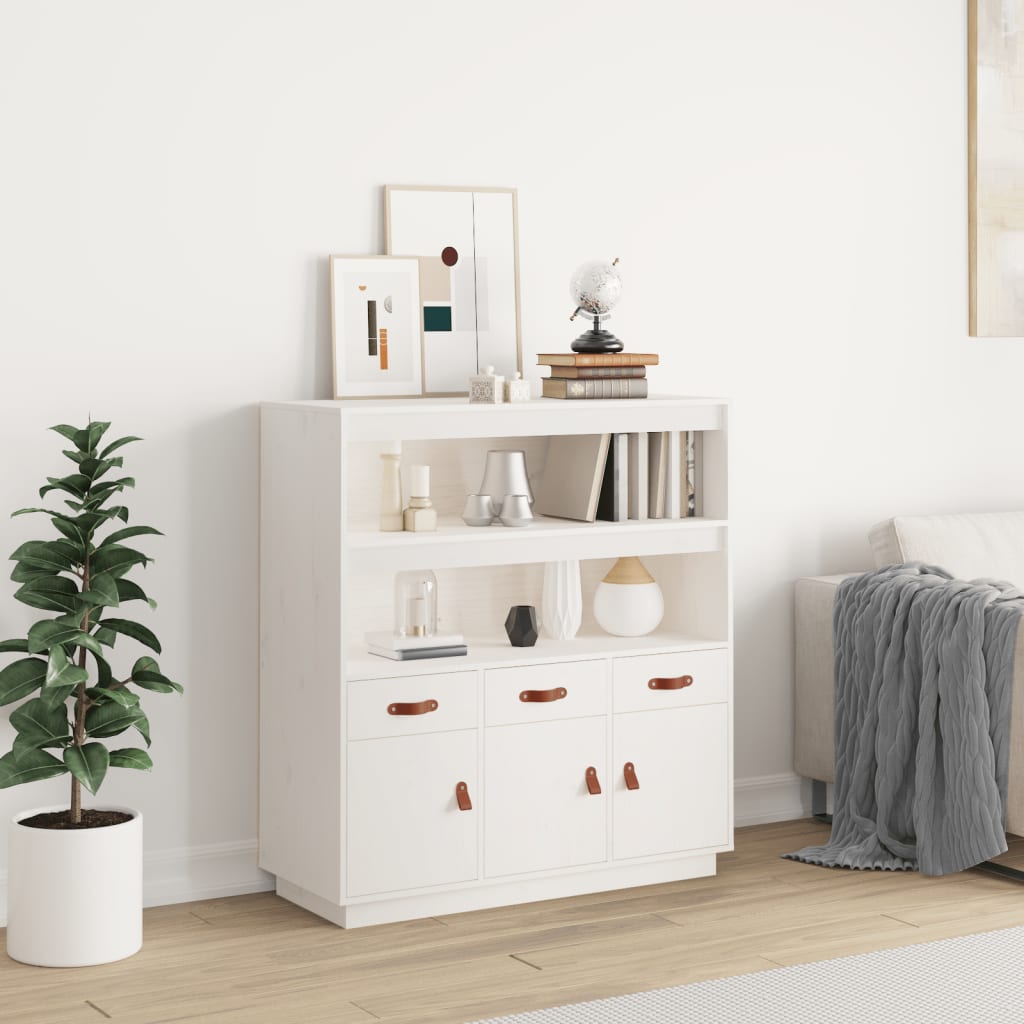 vidaXL Dulap înalt, alb, 100x40x108,5 cm, lemn masiv de pin vidaXL Dulap înalt, alb, 100x40x108,5 cm, lemn masiv de pin