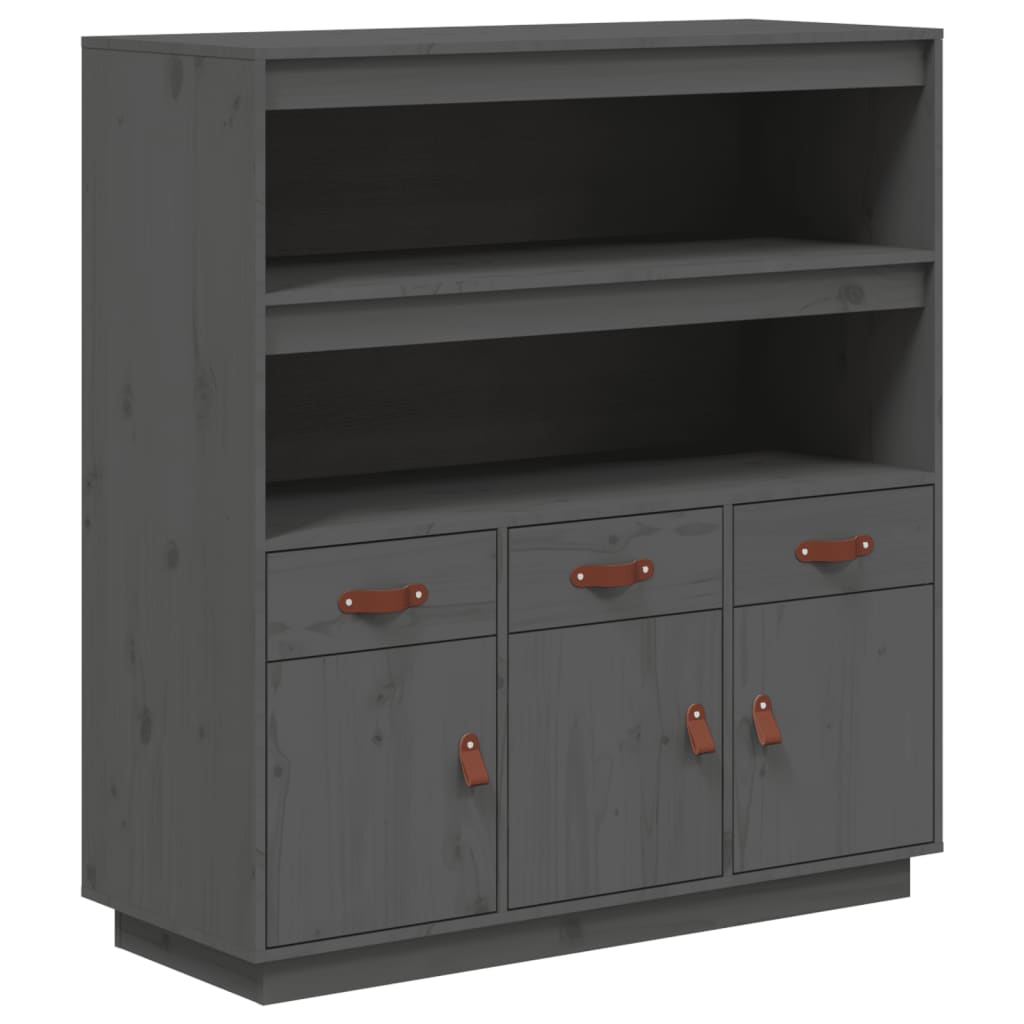 vidaXL Dulap înalt, gri, 100x40x108,5 cm, lemn masiv de pin