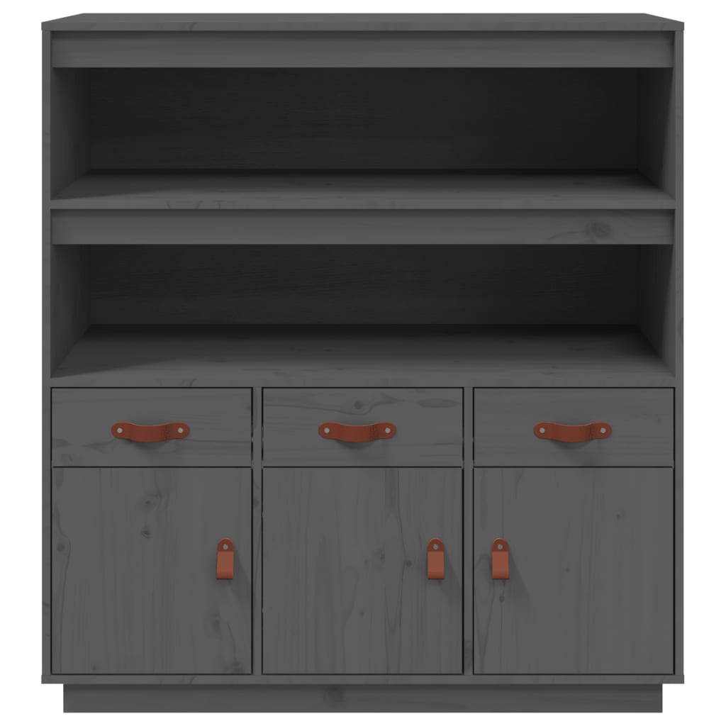 vidaXL Dulap înalt, gri, 100x40x108,5 cm, lemn masiv de pin