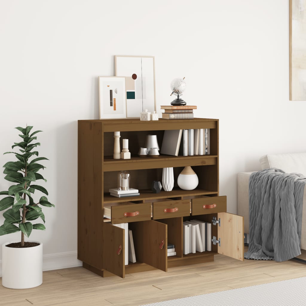 vidaXL Dulap înalt, maro miere, 100x40x108,5 cm, lemn masiv pin