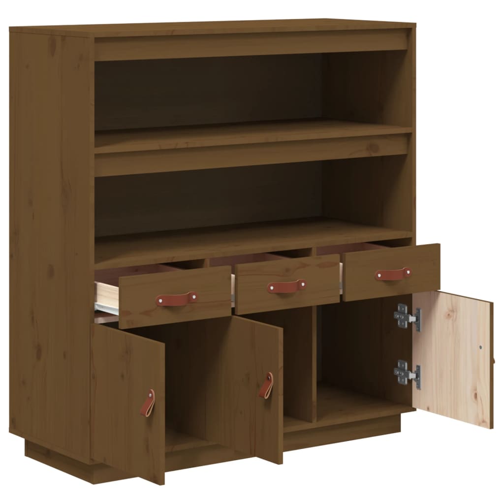 vidaXL Dulap înalt, maro miere, 100x40x108,5 cm, lemn masiv pin