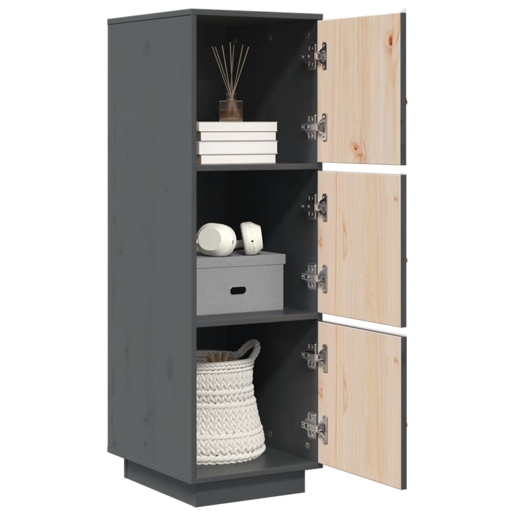 vidaXL Dulap înalt, gri, 34x40x108,5 cm, lemn masiv de pin vidaXL Dulap înalt, gri, 34x40x108,5 cm, lemn masiv de pin