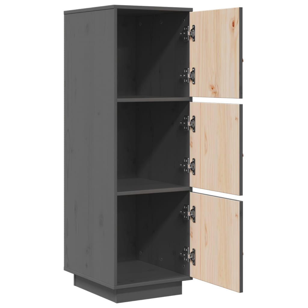 vidaXL Dulap înalt, gri, 34x40x108,5 cm, lemn masiv de pin vidaXL Dulap înalt, gri, 34x40x108,5 cm, lemn masiv de pin
