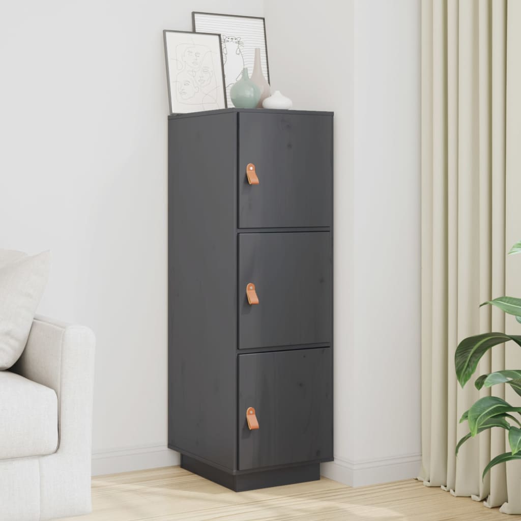 vidaXL Dulap înalt, gri, 34x40x108,5 cm, lemn masiv de pin vidaXL Dulap înalt, gri, 34x40x108,5 cm, lemn masiv de pin