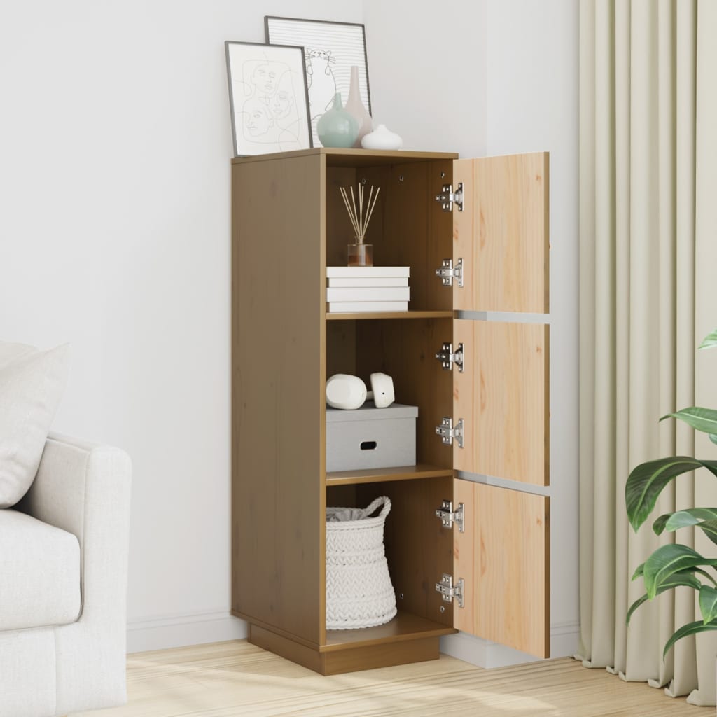 vidaXL Dulap înalt, maro miere, 34x40x108,5 cm, lemn masiv de pin vidaXL Dulap înalt, maro miere, 34x40x108,5 cm, lemn masiv de pin