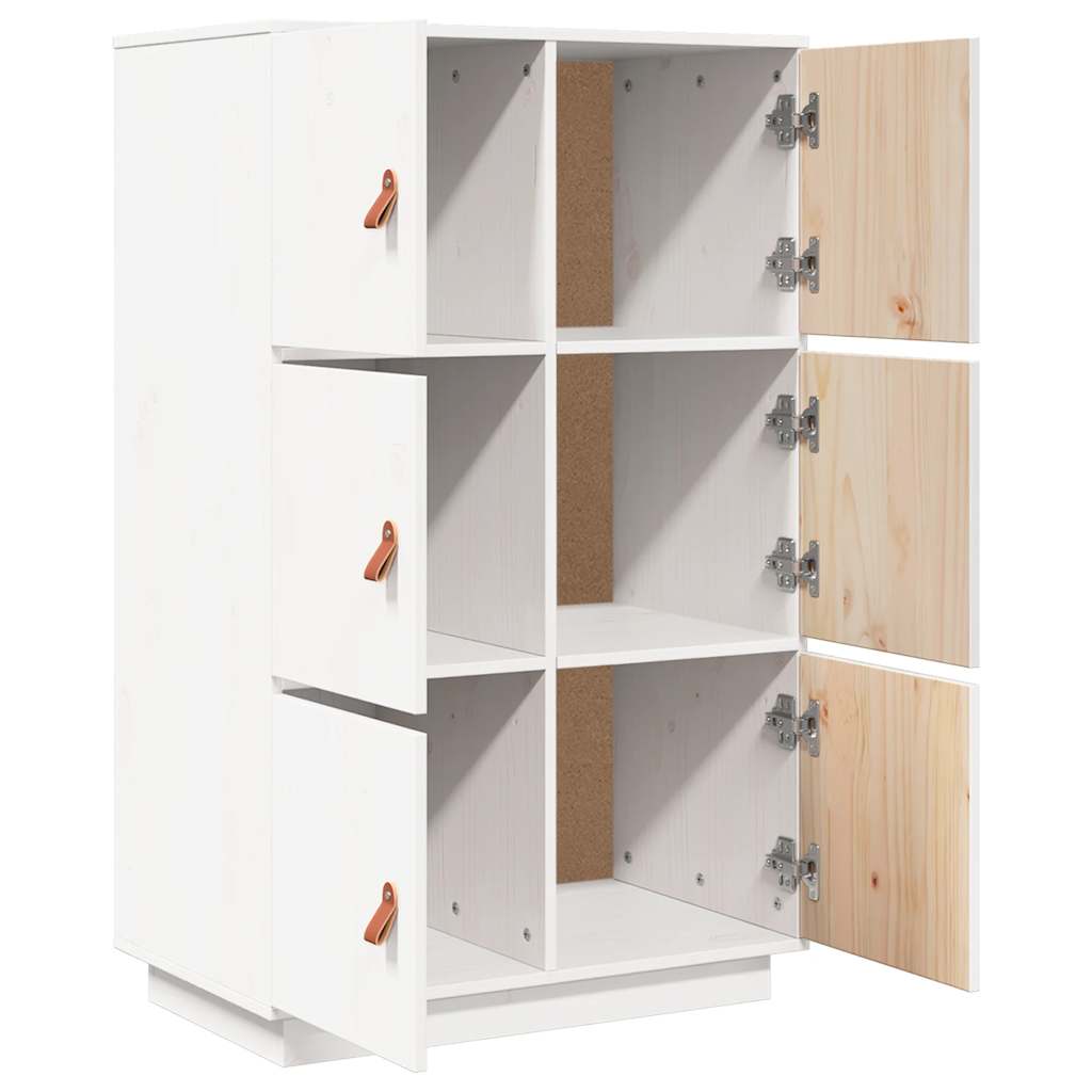 vidaXL Dulap înalt, alb, 67x40x108,5 cm, lemn masiv de pin